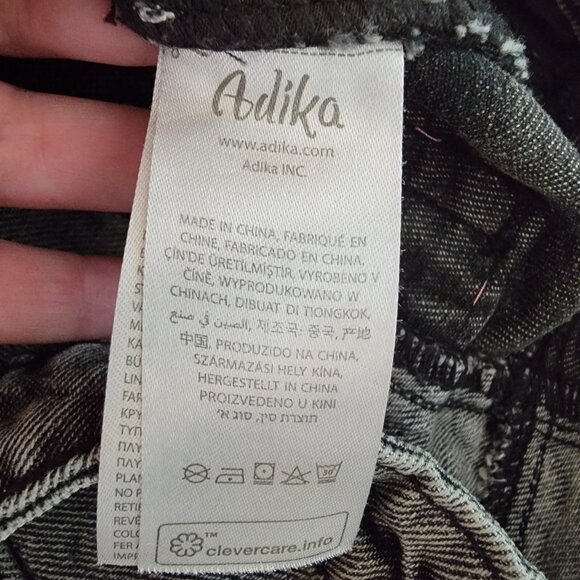 Adika Jeans Colorblock Two Tone Black Gray Retro 80s‎ 90s Y2K Womens Size Small - Picture 7 of 13